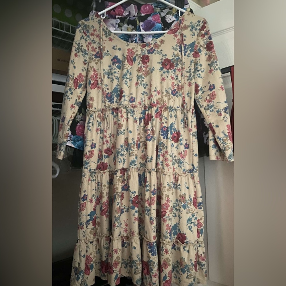 Beige floral dress
